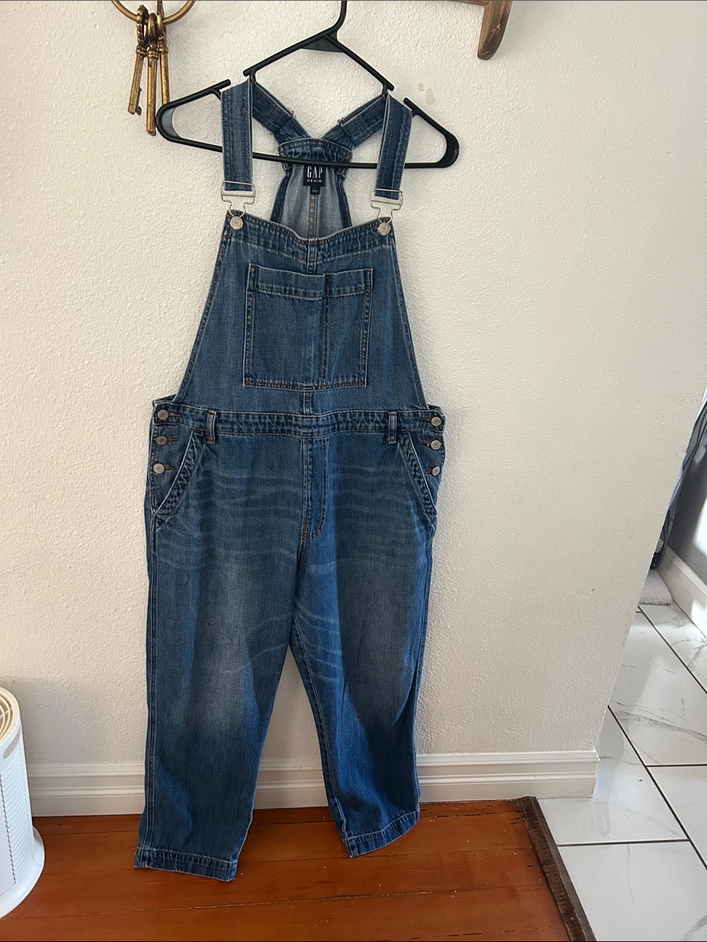 GAP Washed Blue Denim Overalls with Bib Pocket